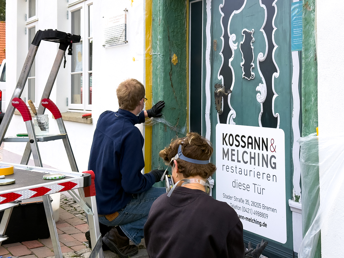 Restored Rococo entrance door from 1773